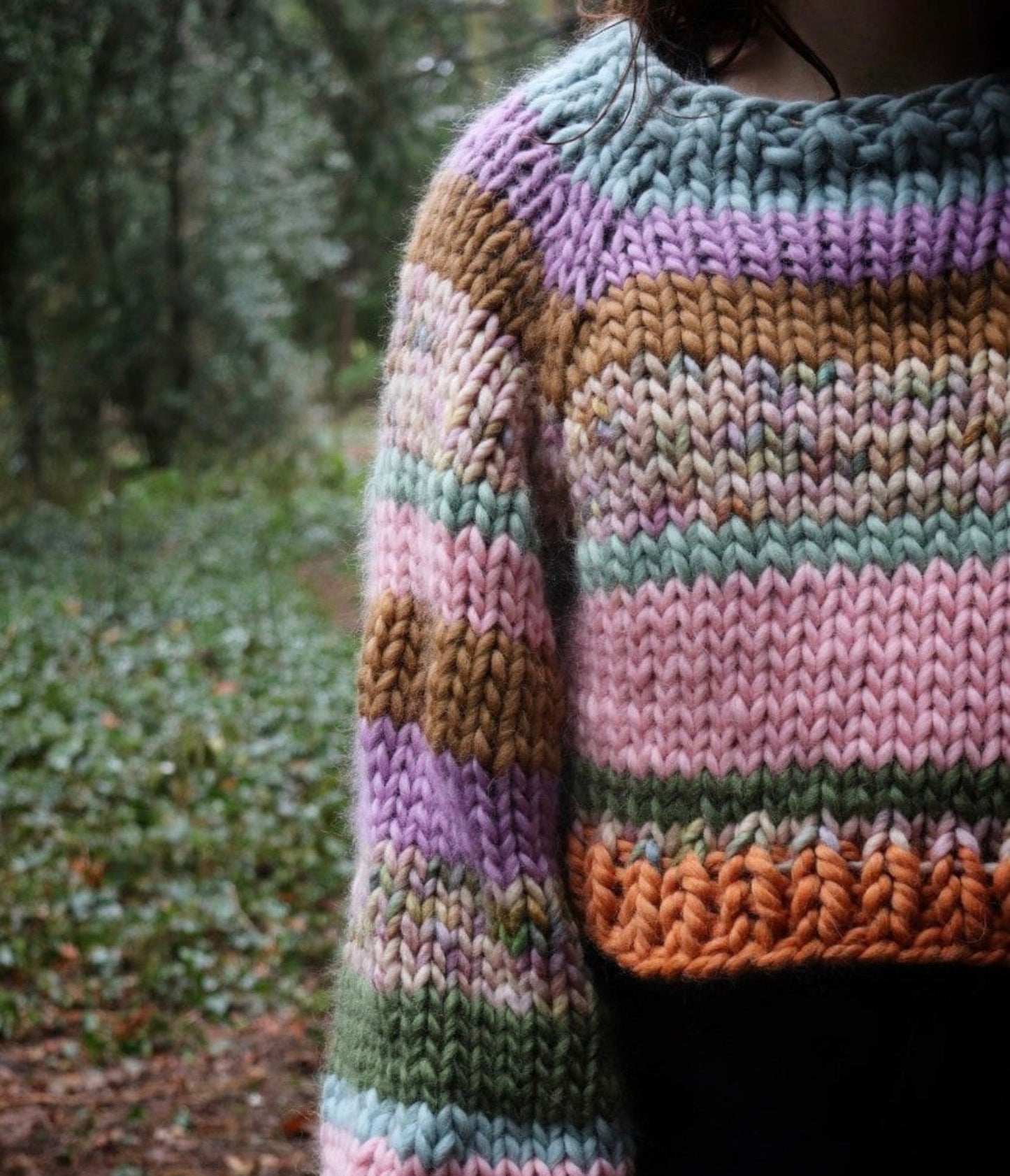 Comfy Chunky Colorful Sweater Knitting Pattern