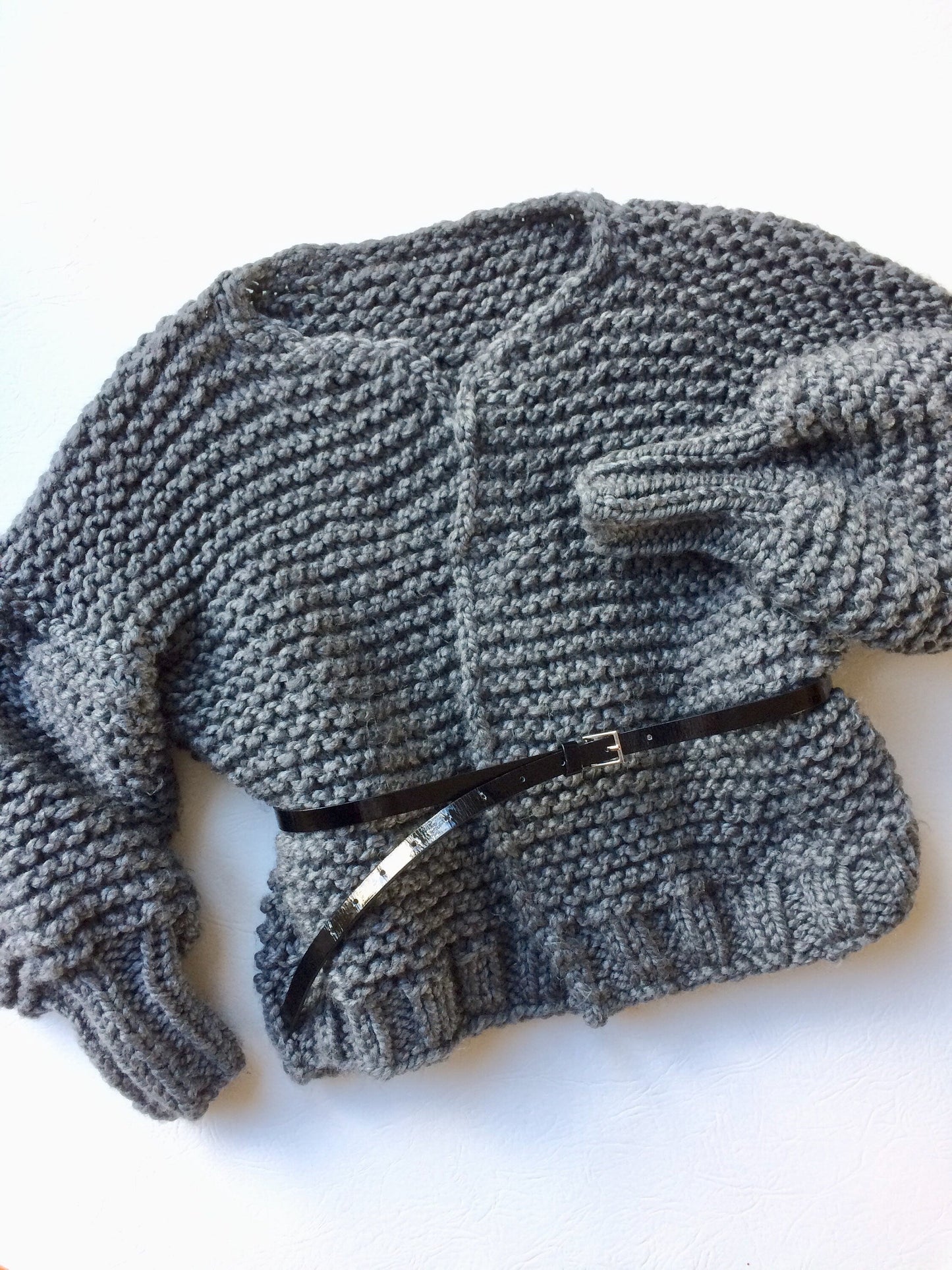 Oversized Mid Cardigan wiith Arm Warmer Knitting Pattern