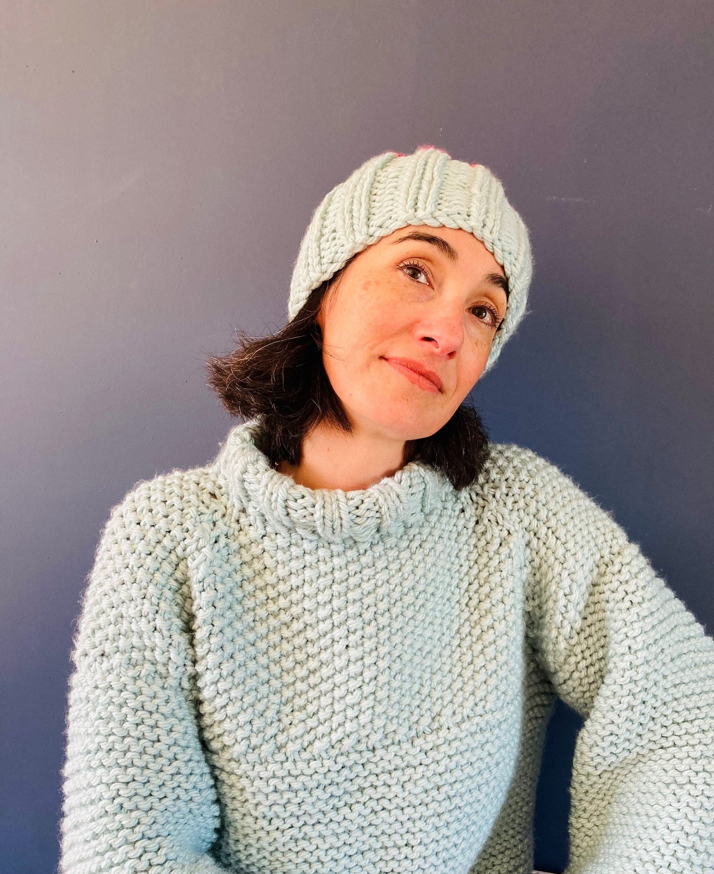 Oversized Wide Neck Pullover Sweater Knitting Pattern