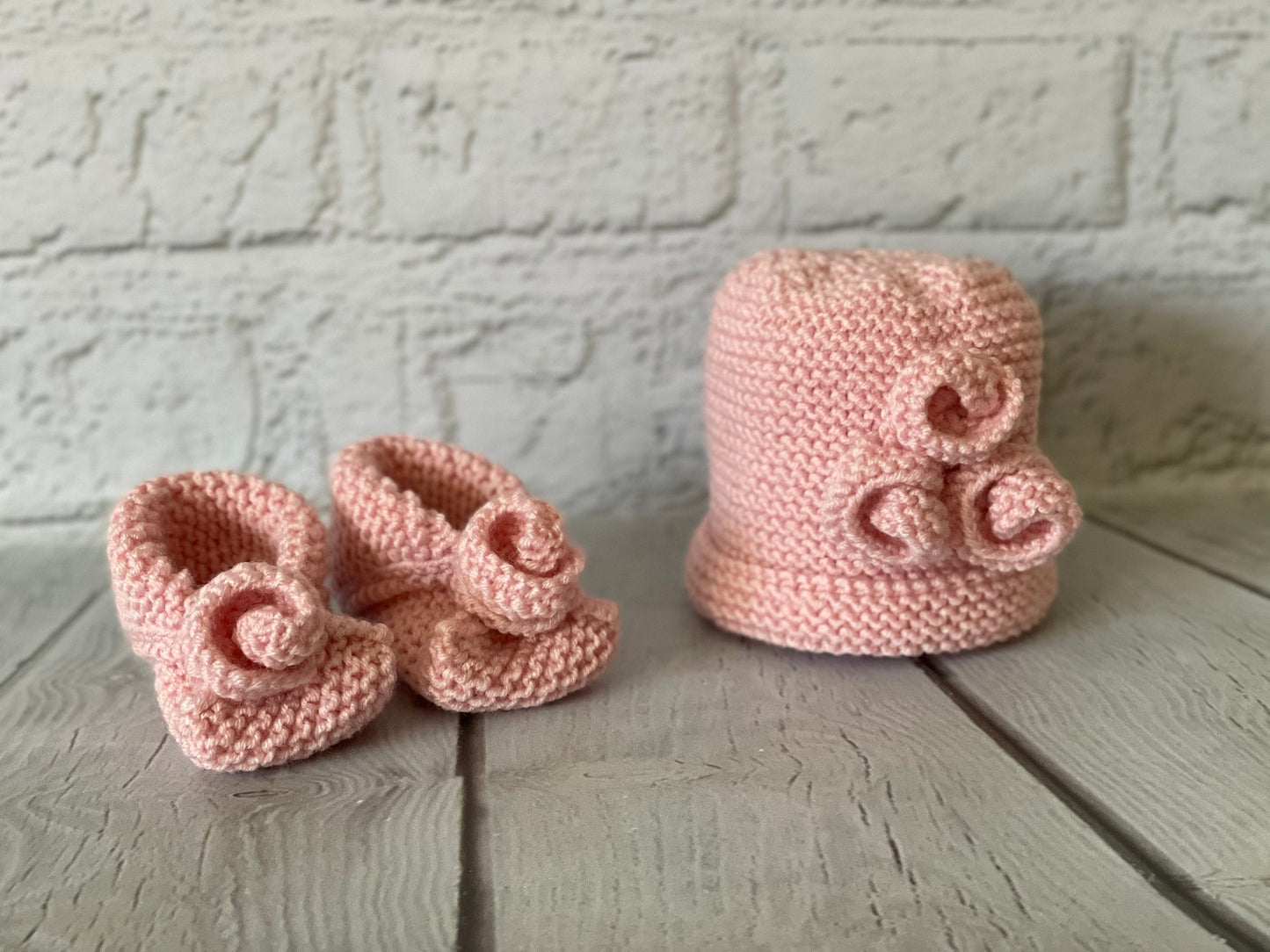 Rosebud Infant Beanie and Booties