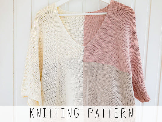 Comfy Loose Vneck Shirt Knitting Pattern