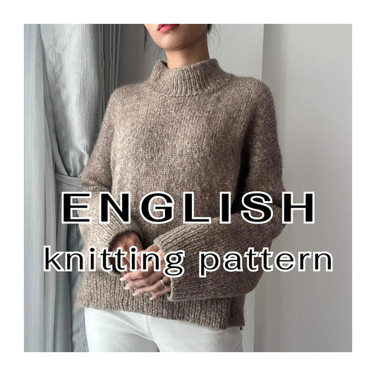 Low Collar Basic Pullover Sweater Knitting Pattern