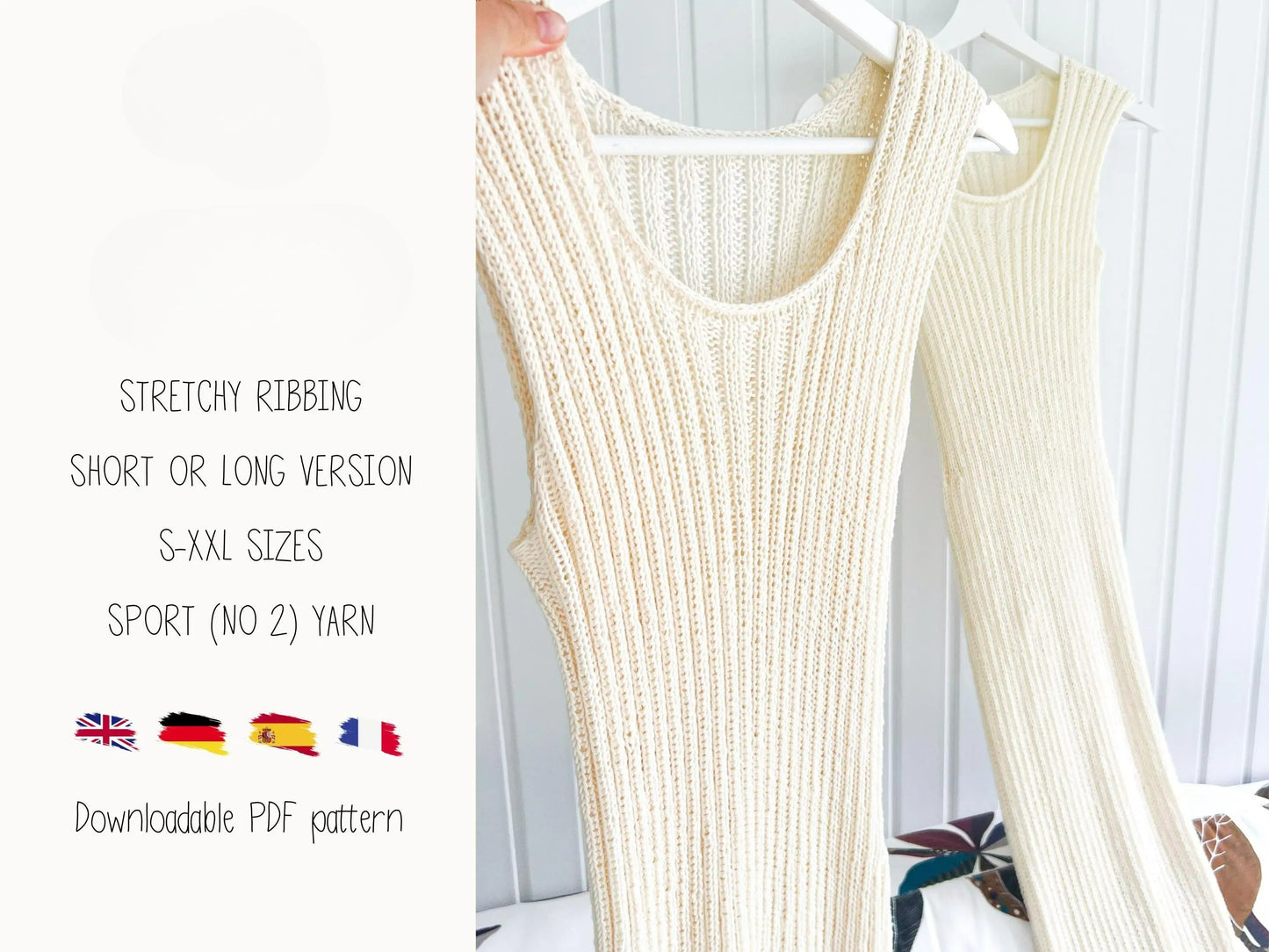 Bodycon Summer Night Dress Knitting Pattern