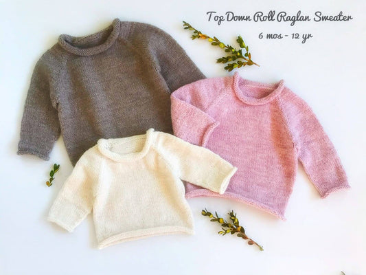 Top Down Sweater Knitting Pattern | 6m to 12 years